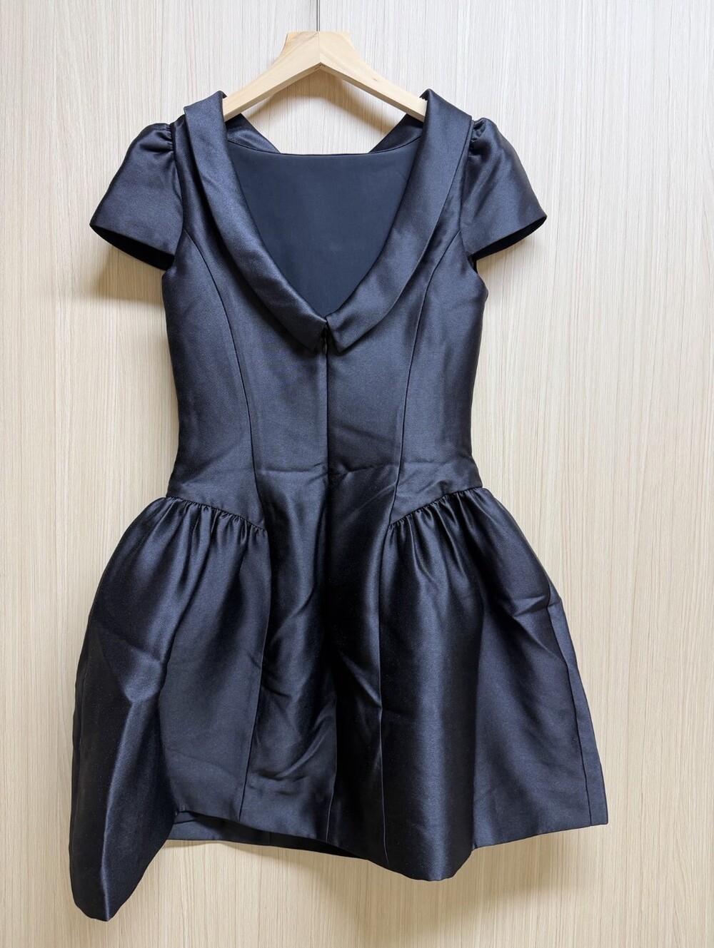 Self Portrait Black Taffeta Collared Mini Dress - Picture 11 of 14